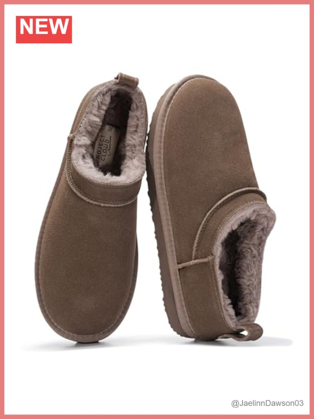 Women's Genuine Leather Micro Boots Ankle Booties Fur Lined Slip On Winter
